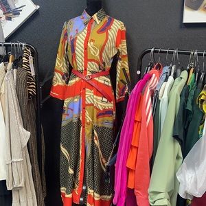 Long Maxi Pattern Button front dress